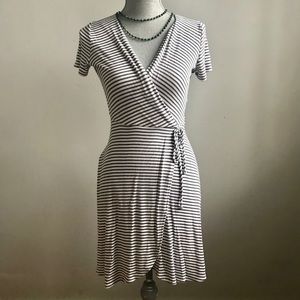 EVERLY Striped Knit Wrap Dress Sz S